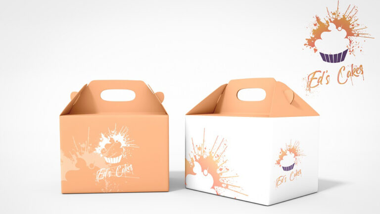 Paper Food Delivery Box Packaging  Mockup