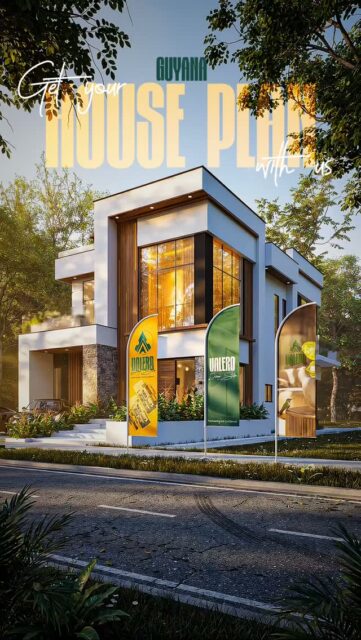 🇬🇾 Get your House Plan now! With all the necessary documentation for NDC and Bank loans approval. But get also your realistic videos, a model of your new home and all the drawings and blueprints to give to your contractor.

Send us a WhatsApp to +592 608 9082